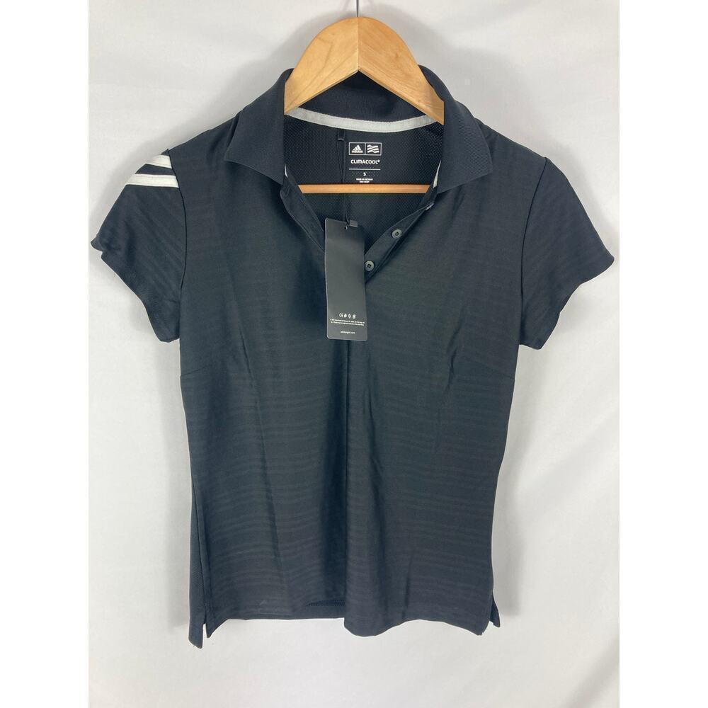 NWT Adidas Clima Cool Golf Polo Black Size Small - Picture 2 of 4